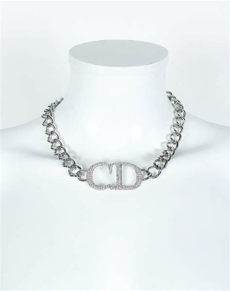 dior silver necklace d chai|Dior pendants for women.